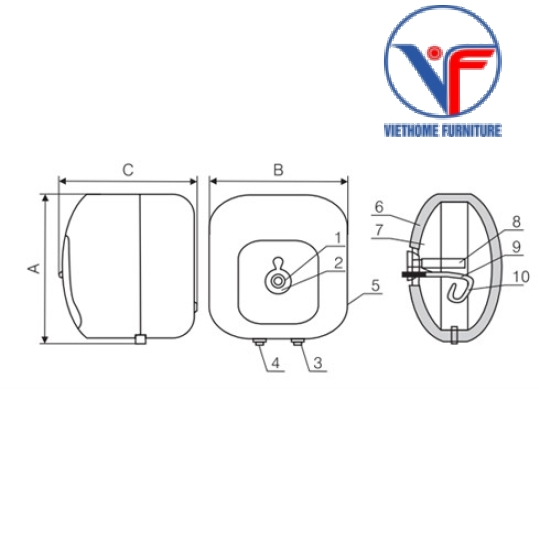 Bình nước nóng gián tiếp ferroli CUBO 30L chống giật
