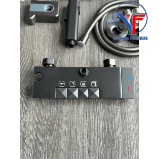 SEN CÂY TẮM ĐỨNG PHUN MƯA 2 ĐƯỜNG NƯỚC NÓNG LẠNH NÚT PHÍM HÌNH CHÓP