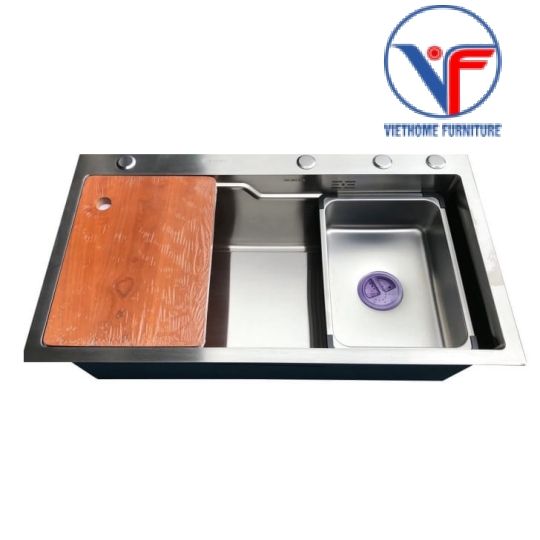 CHẬU RỬA CHÉN, BÁT 1 HỐ INOX 82x45CM KHÔNG KÈM VÒI