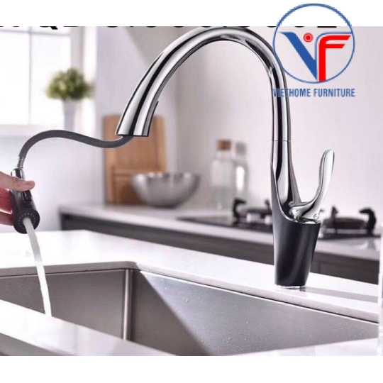 Vòi Rửa Chén Nóng Lạnh Dây Rút F312
