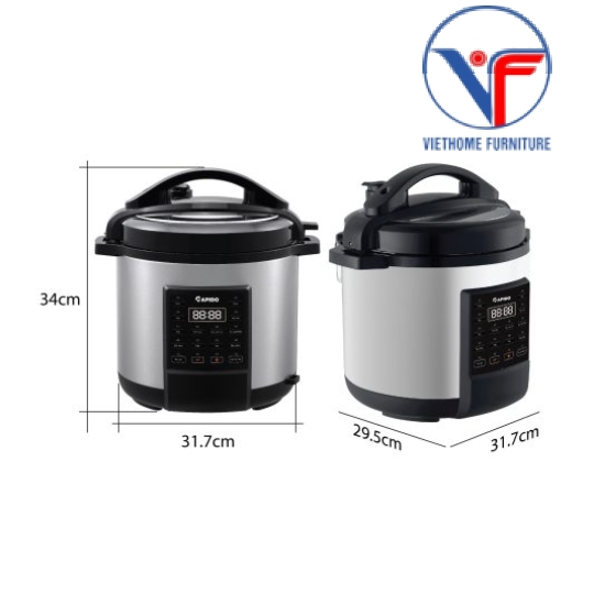 Nồi áp suất điện Rapido RPC900-D1 900W 5L đa chức năng, phù hợp mọi gia đình, BH 12 tháng