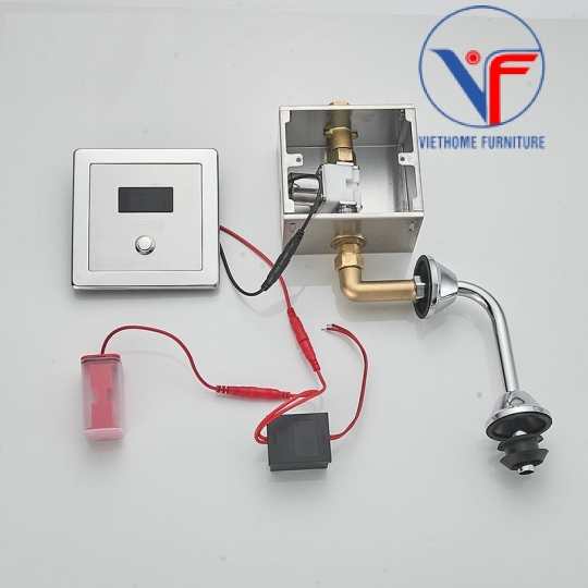 Xả tiểu cảm ứng  âm tường, Xả Tiểu Nam có nút xả cơ hàng đồng thau cao cấp dùng điện AC và DC