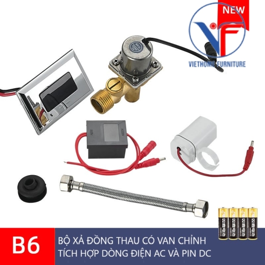 Bộ Van Xả Cảm Ứng Cho Bồn Tiểu Nam - Van Xả Tiểu Tự Động Bằng Đồng Thau
