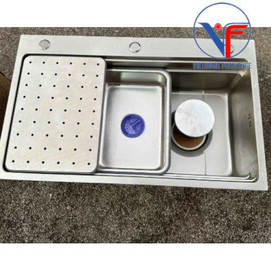 Chậu chén 1 hộc kích thước 78x48 INOX 