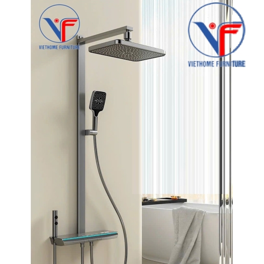 SEN TẮM ĐỨNG NÓNG LẠNH MẶT KÌNH HIỂN THỊ NHIỆT ĐỘ CÓ LED XX11