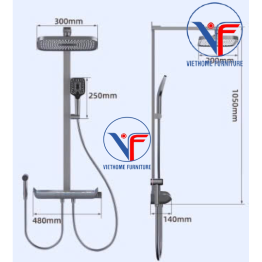 SEN TẮM ĐỨNG NÓNG LẠNH MẶT KÌNH HIỂN THỊ NHIỆT ĐỘ CÓ LED XX12