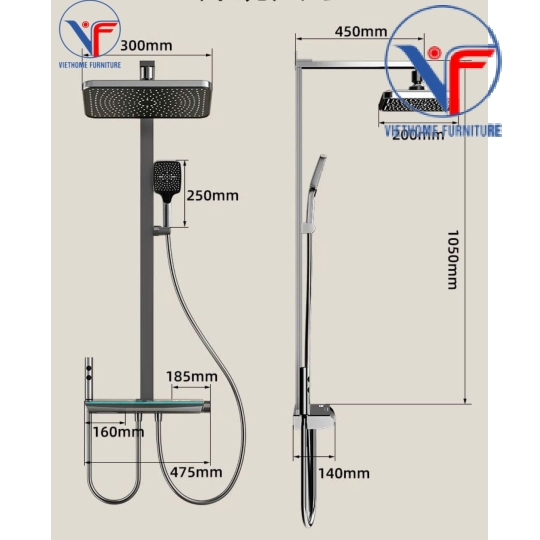 SEN TẮM ĐỨNG NÓNG LẠNH MẶT KÌNH HIỂN THỊ NHIỆT ĐỘ CÓ LED XX11