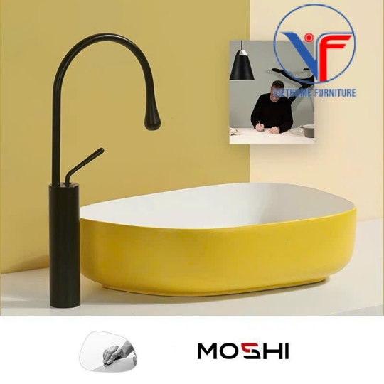 LAVABO - CHẬU RỬA MẶT ĐẶT BÀN ĐÁ MÀU VÀNG