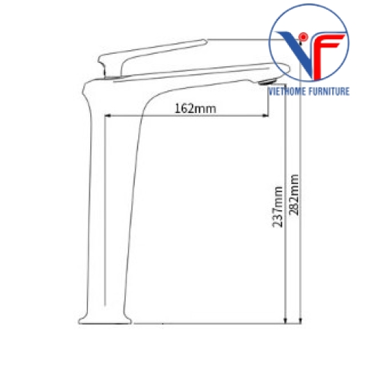 VÒI LAVABO NÓNG LẠNH ĐEN CAO 30CM F48