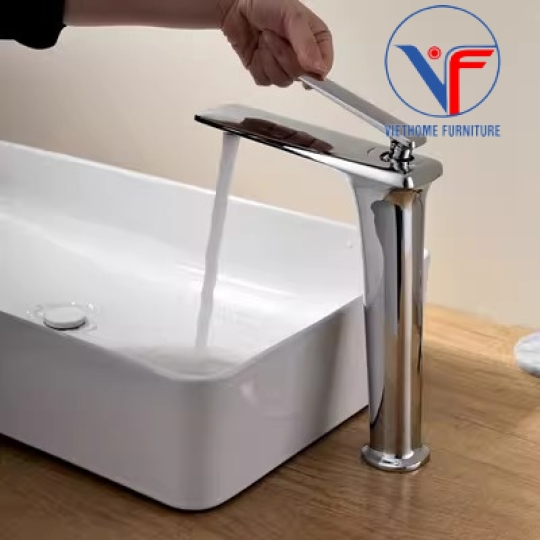 VÒI LAVABO NÓNG LẠNH MẠ CROM 30CM F46