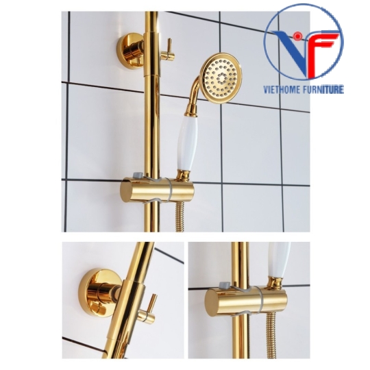Sen Cây Tắm Đứng Trần Phun Mưa Nóng Lạnh Mạ Vàng Cao Cấp Sang Trọng