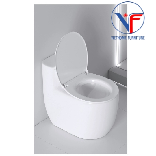 Bồn cầu 1 khối trắng men sứ nano kích thước nhỏ