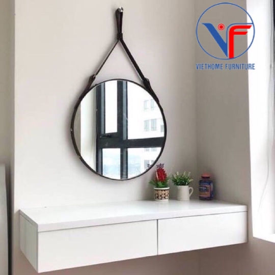 Gương Tròn Dây Da Treo Tường 60cm
