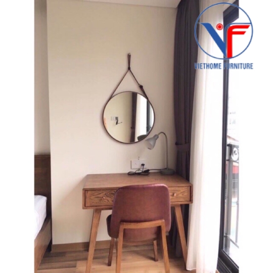 Gương Tròn Dây Da Treo Tường 60cm