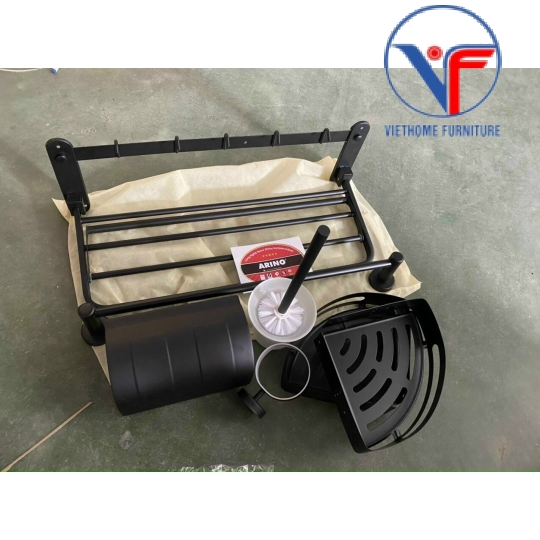 BỘ PHỤ KIỆN 5 MÓN PHÒNG TẮM, NHÀ VỆ SINH NHÔM SÁNG