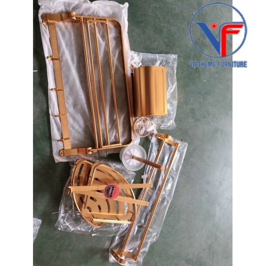 BỘ PHỤ KIỆN 5 MÓN PHÒNG TẮM, NHÀ VỆ SINH NHÔM SÁNG