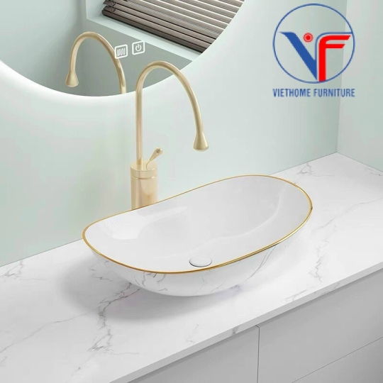 Lavabo Thuyền Oval Đặt Bàn Nhiều Màu LBF04