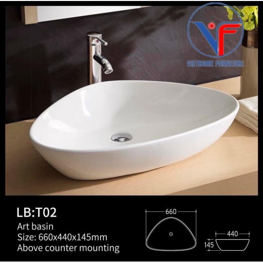 Chậu Rửa Mặt - Lavabo Đặt Bàn Cao Cấp LB:T02