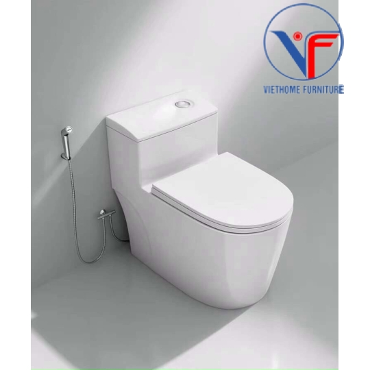 Bồn cầu 1 khối 2 nút nhấn xả lệch hiện đại BC-2288