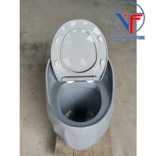 Bồn cầu trứng kiểu dáng hiện đại màu xám