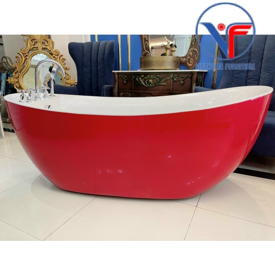Bồn tắm ngâm đặt sàn nhựa acrylic dáng cá Heo