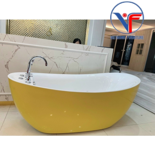 Bồn tắm ngâm đặt sàn nhựa acrylic dáng cá Heo