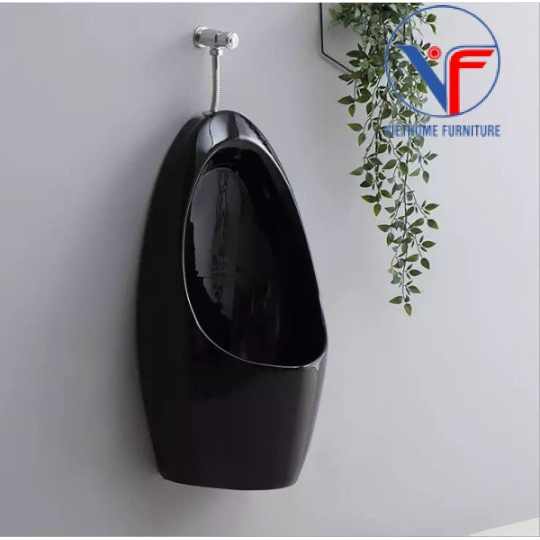 BỒN TIỂU NAM TREO TƯỜNG MÀU ĐEN XẢ NHẤN 4403