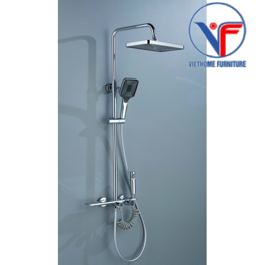 Sen Cây Tắm Đứng Nút Xoay Chỉnh Nhiệt Có Vòi Xịt Vệ Sinh
