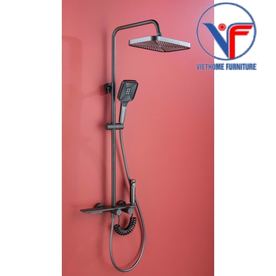Sen Cây Tắm Đứng Nút Xoay Chỉnh Nhiệt Có Vòi Xịt Vệ Sinh