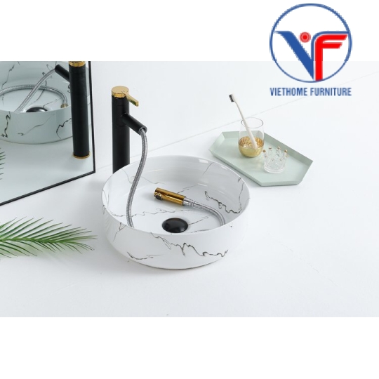 CHẬU LAVABO TRÒN ĐẶT BÀN 36CM NHIỀU MÀU