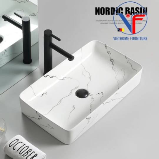 LAVABO VUÔNG PHONG CÁCH BẮC ÂU