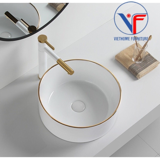 CHẬU LAVABO TRÒN ĐẶT BÀN 36CM NHIỀU MÀU