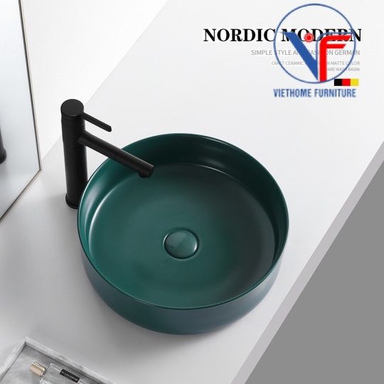 CHẬU LAVABO TRÒN ĐẶT BÀN 36CM NHIỀU MÀU
