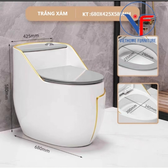 BỒN CẦU TRỨNG NẮP BẰNG CHỈ VÀNG 3309