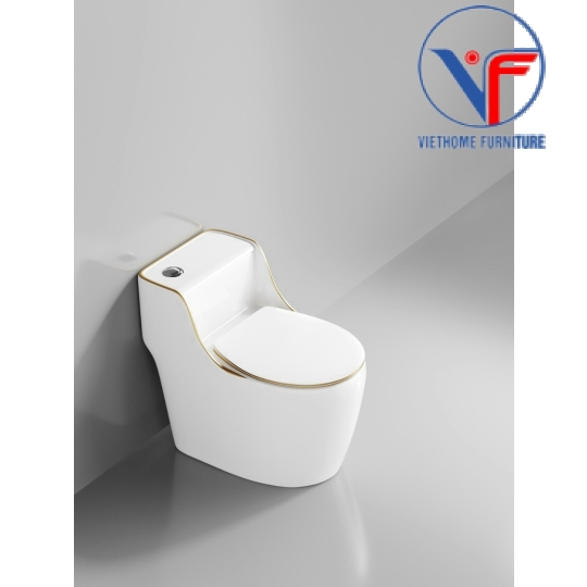 Bồn Cầu 1 Khối Men Màu BC-4002