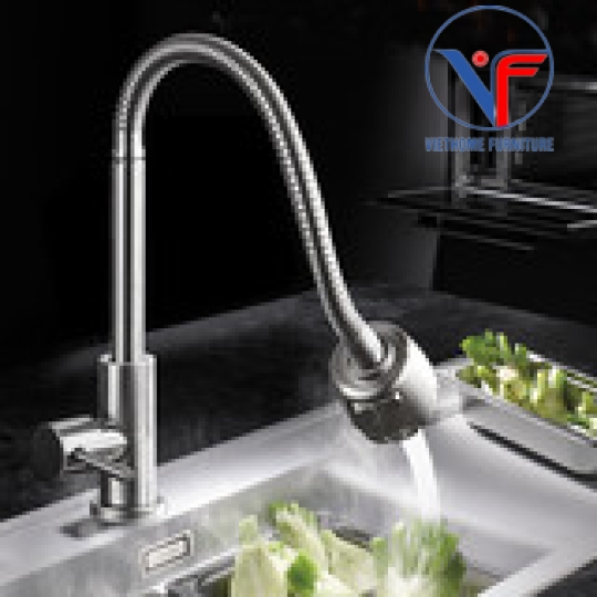 VÒI RỬA CHÉN LÒ XO BẺ, XOAY INOX 304 MỜ