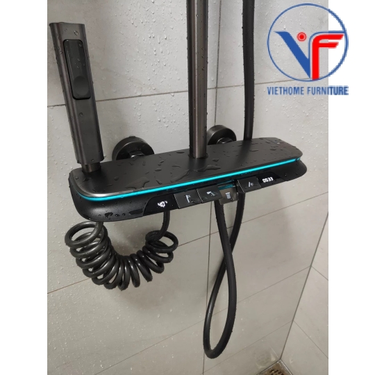 Sen Cây Phím Đàn Sơn Tĩnh Điện Xám Mạ Crom/Ni Hiển Thị Nhiệt Độ SC-038