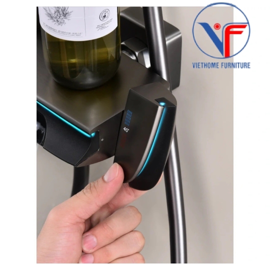 Sen Cây Phím Đàn Sơn Tĩnh Điện Xám Mạ Crom/Ni Hiển Thị Nhiệt Độ SC-038