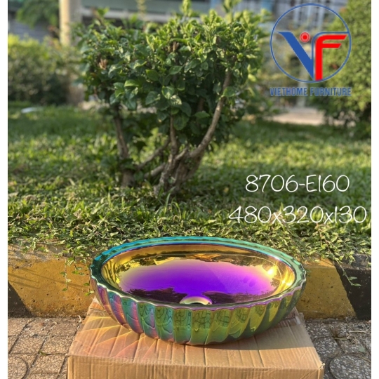 LAVABO - CHẬU RỬA MẶT ĐẶT BÀN ELIP 7 MÀU