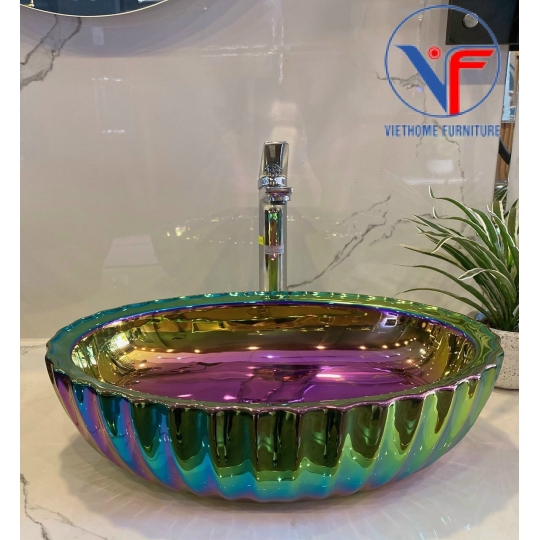 LAVABO - CHẬU RỬA MẶT ĐẶT BÀN ELIP 7 MÀU