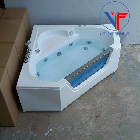 BỒN TẮM GÓC KÍNH MASSAGE - BỒN TẮM SỤC THỦY LỰC 1400X1400