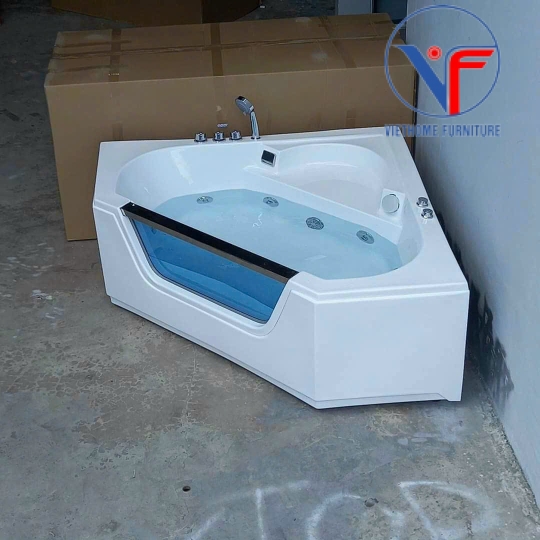 BỒN TẮM GÓC KÍNH MASSAGE - BỒN TẮM SỤC THỦY LỰC 1400X1400