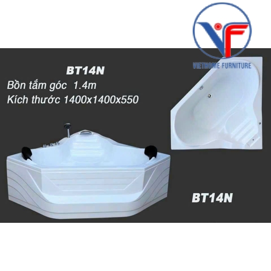 BỒN TẮM GÓC MASSAGE - BỒN TẮM SỤC THỦY LỰC 1400X1400
