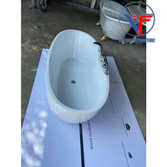 Bồn Tắm Nằm Oval Acrylic Cao Cấp Có Vòi