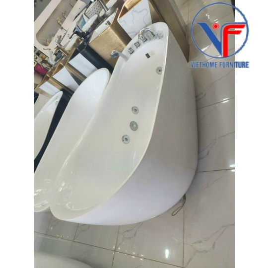 Bồn tắm massage đặt sàn nhựa acrylic dáng cá Heo cao cấp
