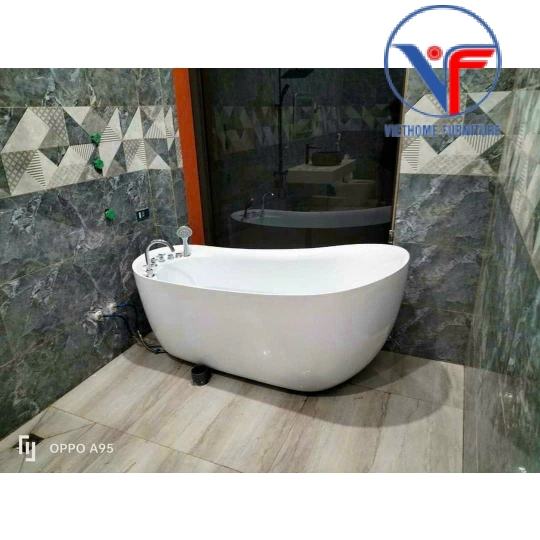 Bồn tắm massage đặt sàn nhựa acrylic dáng cá Heo cao cấp
