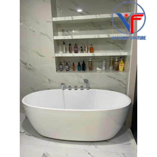 Bồn Tắm Nằm Oval Acrylic Cao Cấp Có Vòi