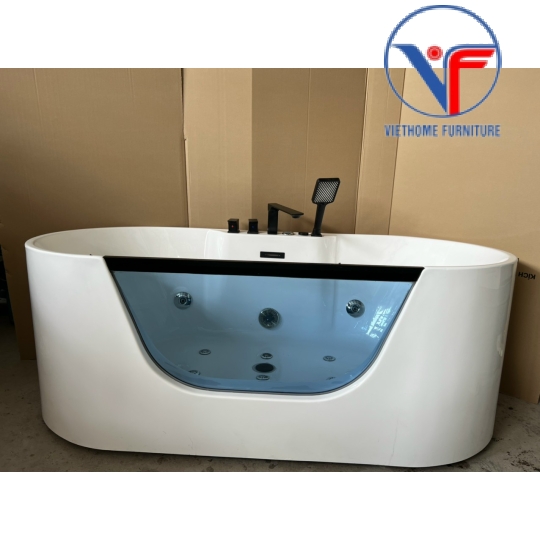 BỒN TẮM OVAL MASSAGE KÍNH - BỒN TẮM MASSAGE THỦY LỰC 1M7