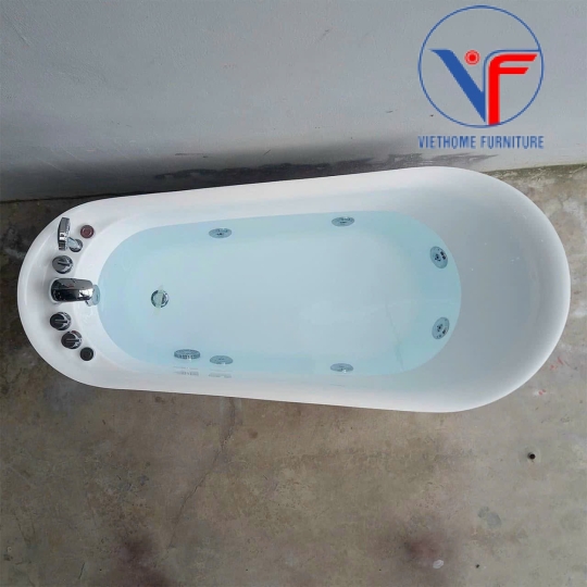 Bồn tắm massage đặt sàn nhựa acrylic dáng cá Heo cao cấp
