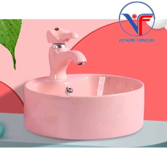 LAVABO - CHẬU RỬA MẶT ĐẶT BÀN TRÒN NHIỀU MÀU CHO BÉ